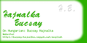 hajnalka bucsay business card